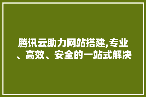 腾讯云助力网站搭建,专业、高效、安全的一站式解决方法 腾讯云助力网站搭建,专业、高效、安全的一站式解决方法 神马SEO