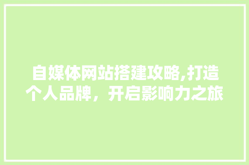 自媒体网站搭建攻略,打造个人品牌，开启影响力之旅