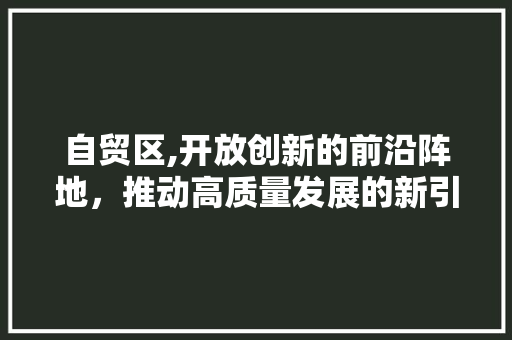 自贸区,开放创新的前沿阵地，推动高质量发展的新引擎 自贸区,开放创新的前沿阵地，推动高质量发展的新引擎 神马SEO