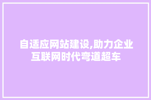 自适应网站建设,助力企业互联网时代弯道超车