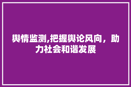 舆情监测,把握舆论风向，助力社会和谐发展 舆情监测,把握舆论风向，助力社会和谐发展 搜狗SEO