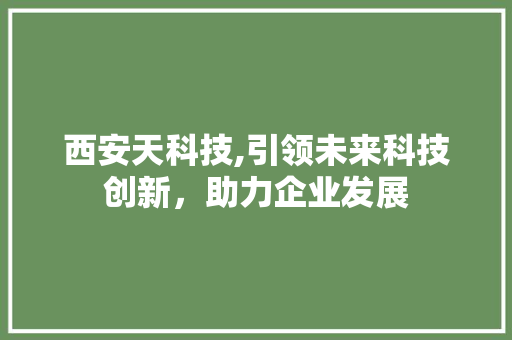 西安天科技,引领未来科技创新，助力企业发展