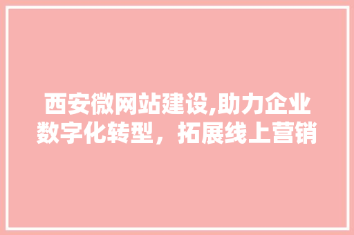 西安微网站建设,助力企业数字化转型，拓展线上营销新空间 西安微网站建设,助力企业数字化转型，拓展线上营销新空间 百度SEO