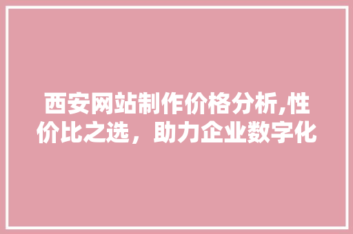 西安网站制作价格分析,性价比之选，助力企业数字化升级