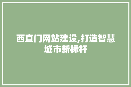 西直门网站建设,打造智慧城市新标杆