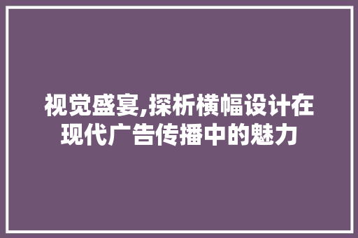 视觉盛宴,探析横幅设计在现代广告传播中的魅力