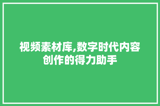 视频素材库,数字时代内容创作的得力助手 视频素材库,数字时代内容创作的得力助手 网站建设公司