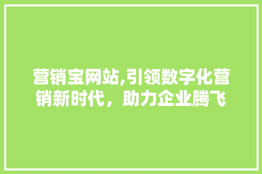 营销宝网站,引领数字化营销新时代，助力企业腾飞 营销宝网站,引领数字化营销新时代，助力企业腾飞 SEO关键词