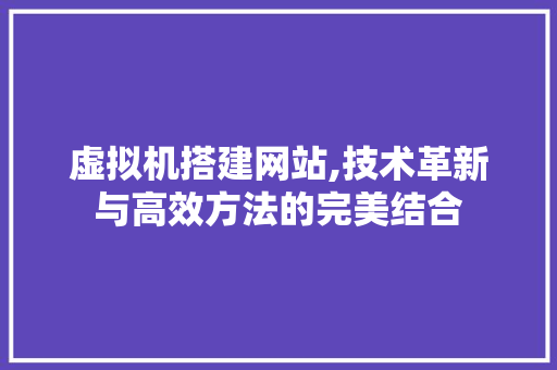 虚拟机搭建网站,技术革新与高效方法的完美结合