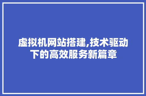 虚拟机网站搭建,技术驱动下的高效服务新篇章