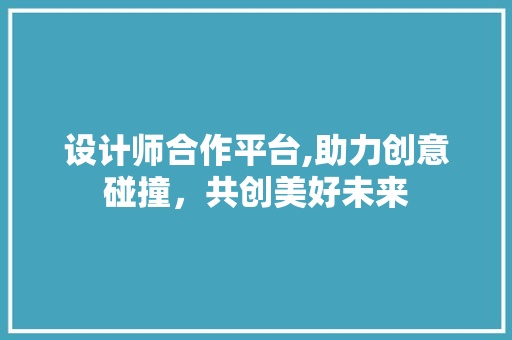 设计师合作平台,助力创意碰撞，共创美好未来