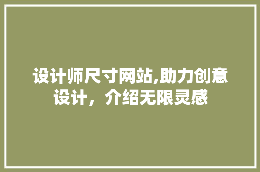 设计师尺寸网站,助力创意设计，介绍无限灵感