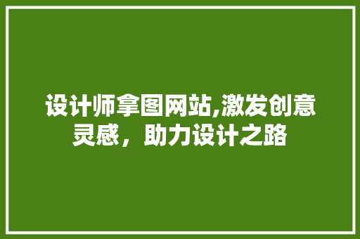 设计师拿图网站,激发创意灵感，助力设计之路