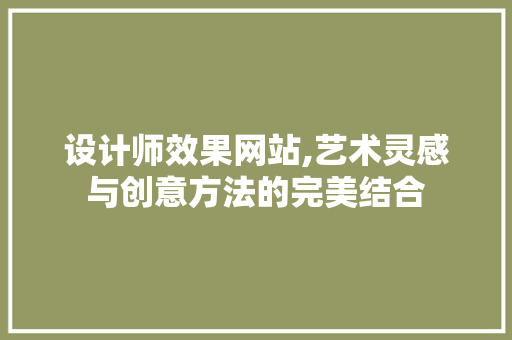 设计师效果网站,艺术灵感与创意方法的完美结合