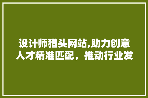设计师猎头网站,助力创意人才精准匹配，推动行业发展新格局