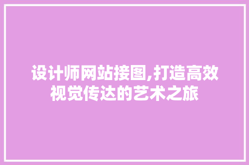 设计师网站接图,打造高效视觉传达的艺术之旅