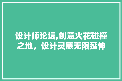 设计师论坛,创意火花碰撞之地，设计灵感无限延伸