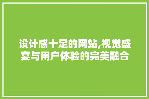 设计感十足的网站,视觉盛宴与用户体验的完美融合