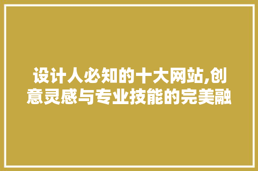 设计人必知的十大网站,创意灵感与专业技能的完美融合
