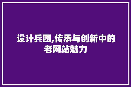 设计兵团,传承与创新中的老网站魅力