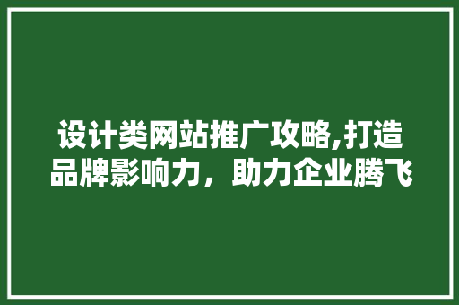设计类网站推广攻略,打造品牌影响力，助力企业腾飞 设计类网站推广攻略,打造品牌影响力，助力企业腾飞 百度SEO