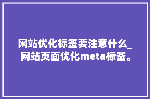 网站优化标签要注意什么_网站页面优化meta标签。 网站优化标签要注意什么_网站页面优化meta标签。 网站建设公司