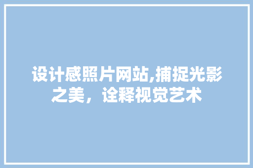 设计感照片网站,捕捉光影之美，诠释视觉艺术 设计感照片网站,捕捉光影之美，诠释视觉艺术 网站建设公司