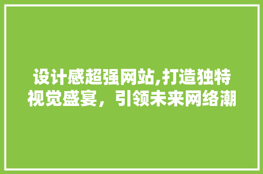 设计感超强网站,打造独特视觉盛宴，引领未来网络潮流