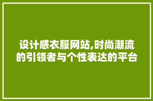 设计感衣服网站,时尚潮流的引领者与个性表达的平台
