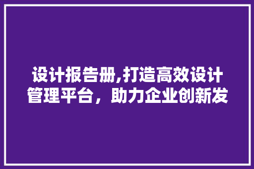 设计报告册,打造高效设计管理平台，助力企业创新发展