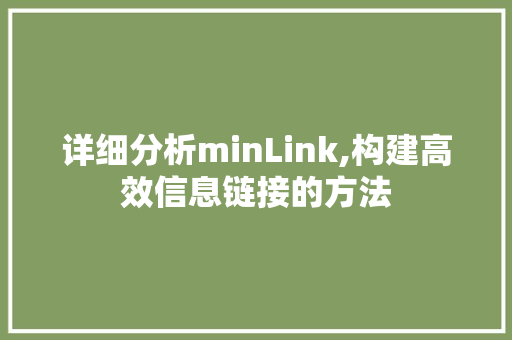 详细分析minLink,构建高效信息链接的方法 网站建设公司 详细分析minLink,构建高效信息链接的方法 详细分析minLink,构建高效信息链接的方法 网站建设公司
