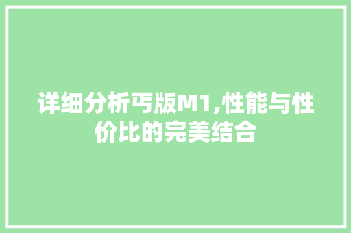 详细分析丐版M1,性能与性价比的完美结合 详细分析丐版M1,性能与性价比的完美结合 必应SEO