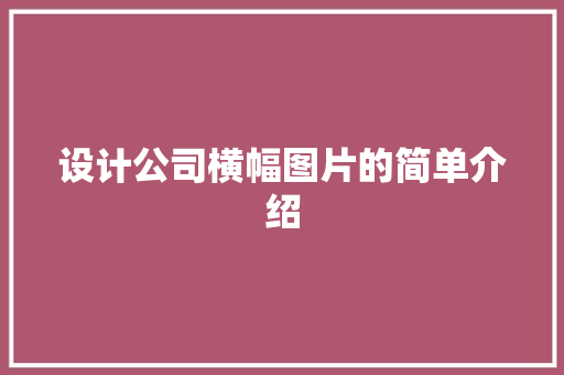 设计公司横幅图片的简单介绍 设计公司横幅图片的简单介绍 网站建设公司