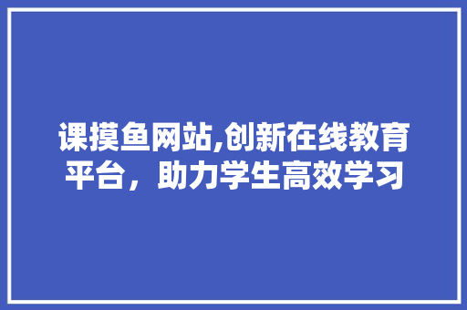 课摸鱼网站,创新在线教育平台，助力学生高效学习 神马SEO