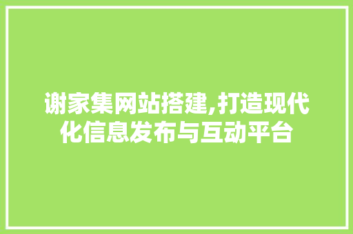 谢家集网站搭建,打造现代化信息发布与互动平台 谢家集网站搭建,打造现代化信息发布与互动平台 百度SEO