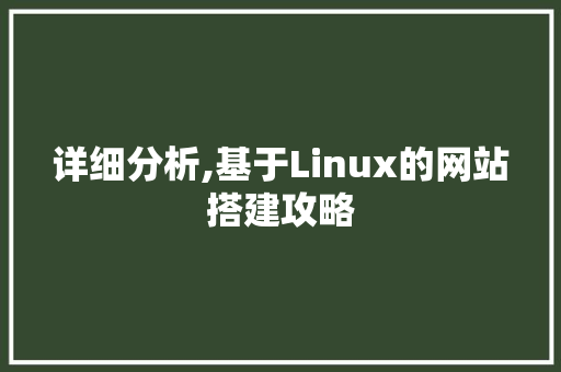 详细分析,基于Linux的网站搭建攻略 详细分析,基于Linux的网站搭建攻略 神马SEO