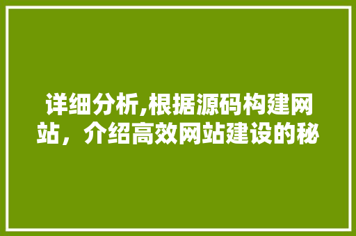 详细分析,根据源码构建网站，介绍高效网站建设的秘密 详细分析,根据源码构建网站，介绍高效网站建设的秘密 SEO关键词