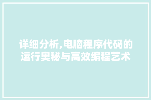 详细分析,电脑程序代码的运行奥秘与高效编程艺术 详细分析,电脑程序代码的运行奥秘与高效编程艺术 SEO关键词