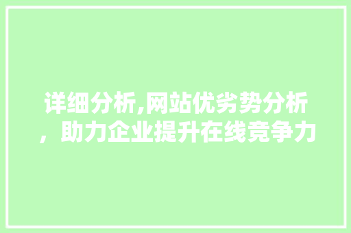 详细分析,网站优劣势分析，助力企业提升在线竞争力 详细分析,网站优劣势分析，助力企业提升在线竞争力 百度SEO