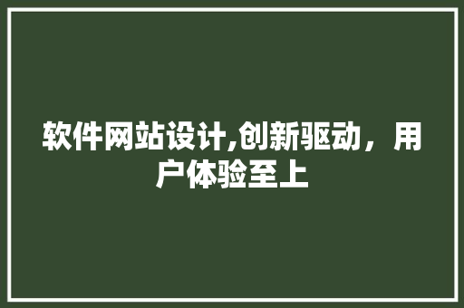 软件网站设计,创新驱动，用户体验至上 软件网站设计,创新驱动，用户体验至上 网站建设公司