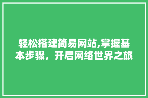 轻松搭建简易网站,掌握基本步骤，开启网络世界之旅 轻松搭建简易网站,掌握基本步骤，开启网络世界之旅 必应SEO