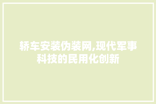轿车安装伪装网,现代军事科技的民用化创新 轿车安装伪装网,现代军事科技的民用化创新 网站建设公司