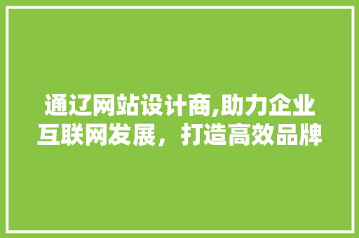 通辽网站设计商,助力企业互联网发展，打造高效品牌形象