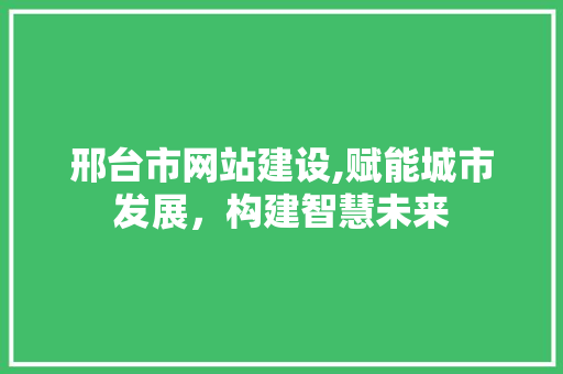 邢台市网站建设,赋能城市发展，构建智慧未来 邢台市网站建设,赋能城市发展，构建智慧未来 SEO关键词