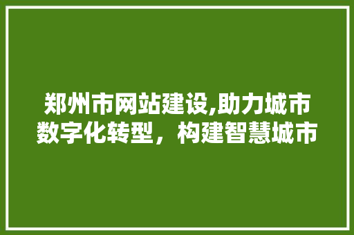 郑州市网站建设,助力城市数字化转型，构建智慧城市新格局 郑州市网站建设,助力城市数字化转型，构建智慧城市新格局 百度SEO
