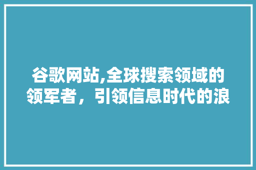 谷歌网站,全球搜索领域的领军者，引领信息时代的浪潮 谷歌网站,全球搜索领域的领军者，引领信息时代的浪潮 SEO关键词