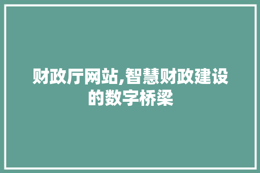 财政厅网站,智慧财政建设的数字桥梁 财政厅网站,智慧财政建设的数字桥梁 SEO关键词