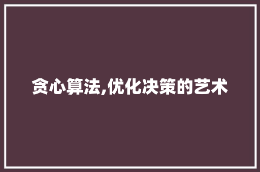 贪心算法,优化决策的艺术 贪心算法,优化决策的艺术 百度SEO