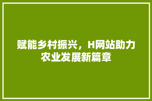 赋能乡村振兴，H网站助力农业发展新篇章 赋能乡村振兴，H网站助力农业发展新篇章 百度SEO