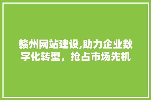赣州网站建设,助力企业数字化转型，抢占市场先机 赣州网站建设,助力企业数字化转型，抢占市场先机 神马SEO